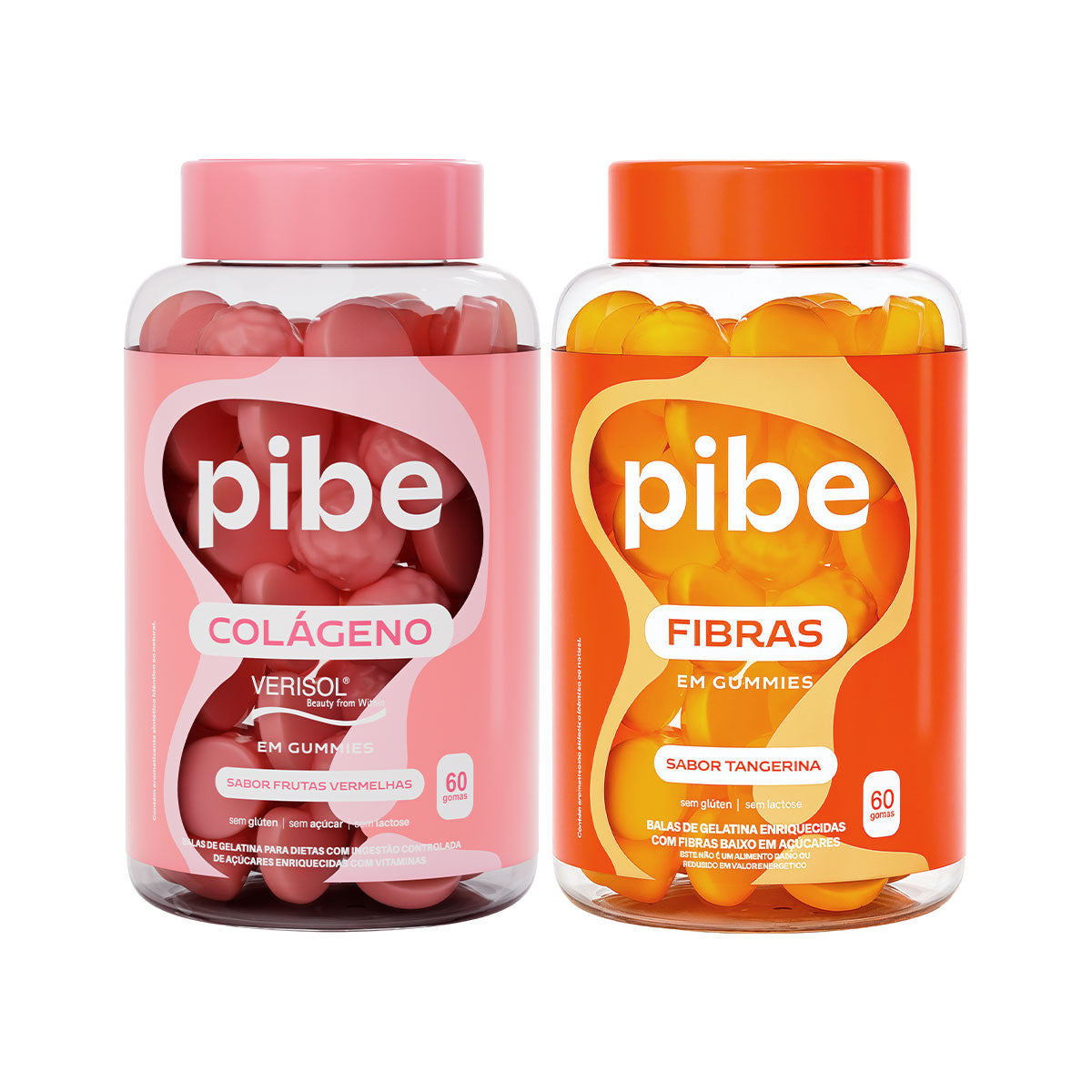 Kit Colágeno Frutas Vermelhas + Fibras Tangerina (60 gomas)