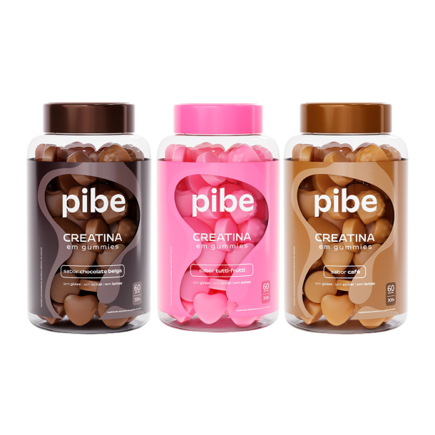 Creatina de Chocolate (60 gomas) + Tutti Frutti (60 gomas) + Whey