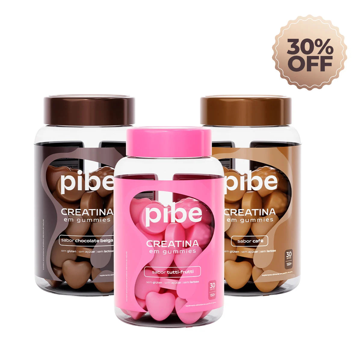 Creatina de Tutti Frutti (30 gomas) + Chocolate (30 gomas) + Café (30 gomas)