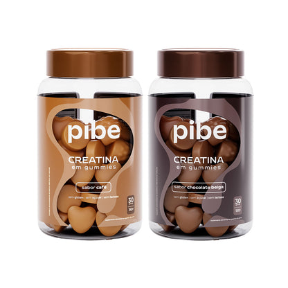 Kit Creatina em Gummies - Sabor Café e Chocolate Belga - 30 Gomas