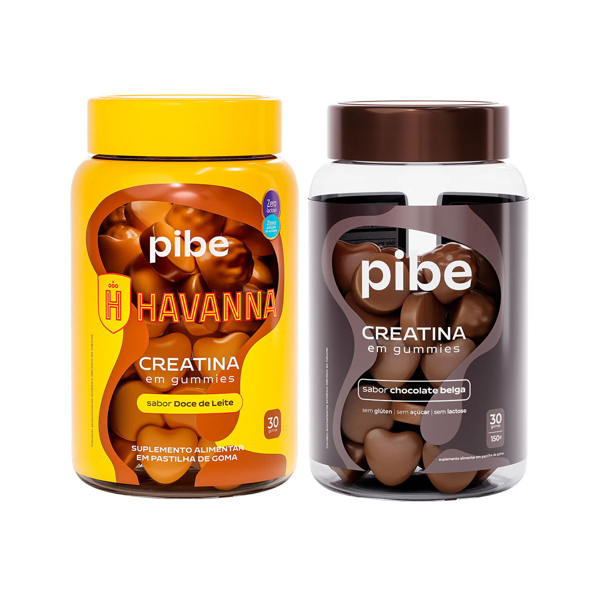 Kit Creatina em Gummies - Sabor Doce de Leite e Chocolate Belga - 30 Gomas