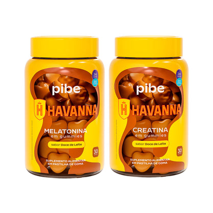 Kit Melatonina e Creatina em Gummies -  Sabor Doce de Leite HAVANNA - 30 Gomas