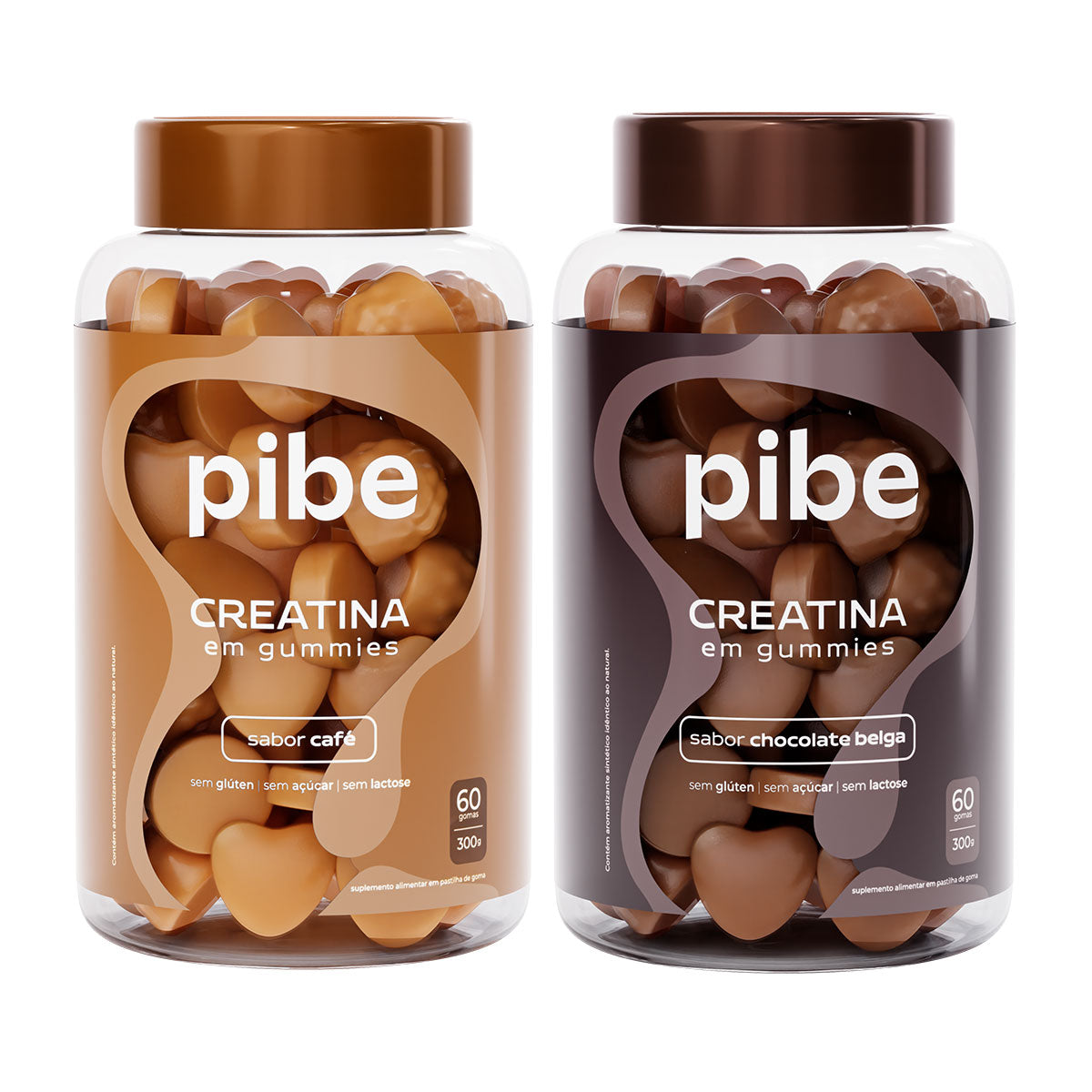 Kit Creatina em Gummies - Sabor Café e Chocolate Belga - 60 Gomas