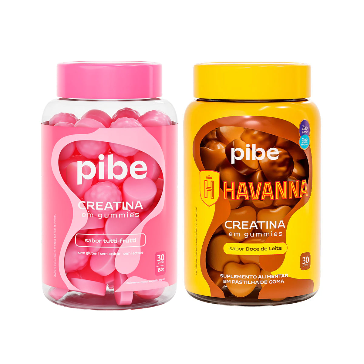 Kit Creatina em Gummies - Sabor Tutti Frutti e Sabor Doce de Leite - 30 Gomas
