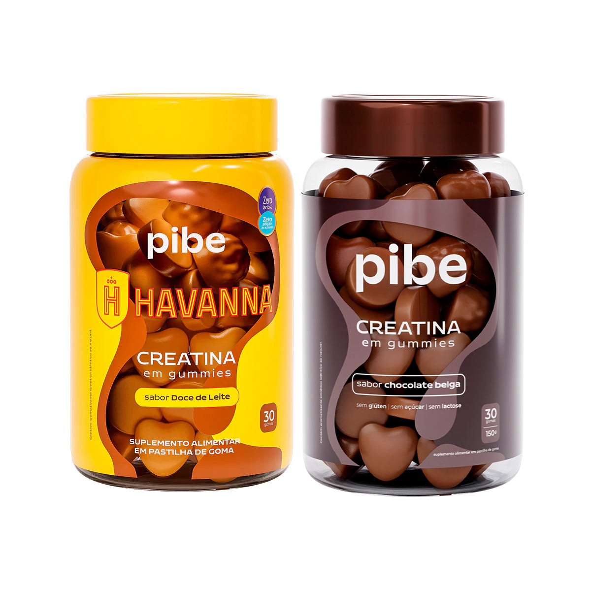 Kit Creatina em Gummies - Sabor Doce de Leite e Chocolate Belga - 30 Gomas