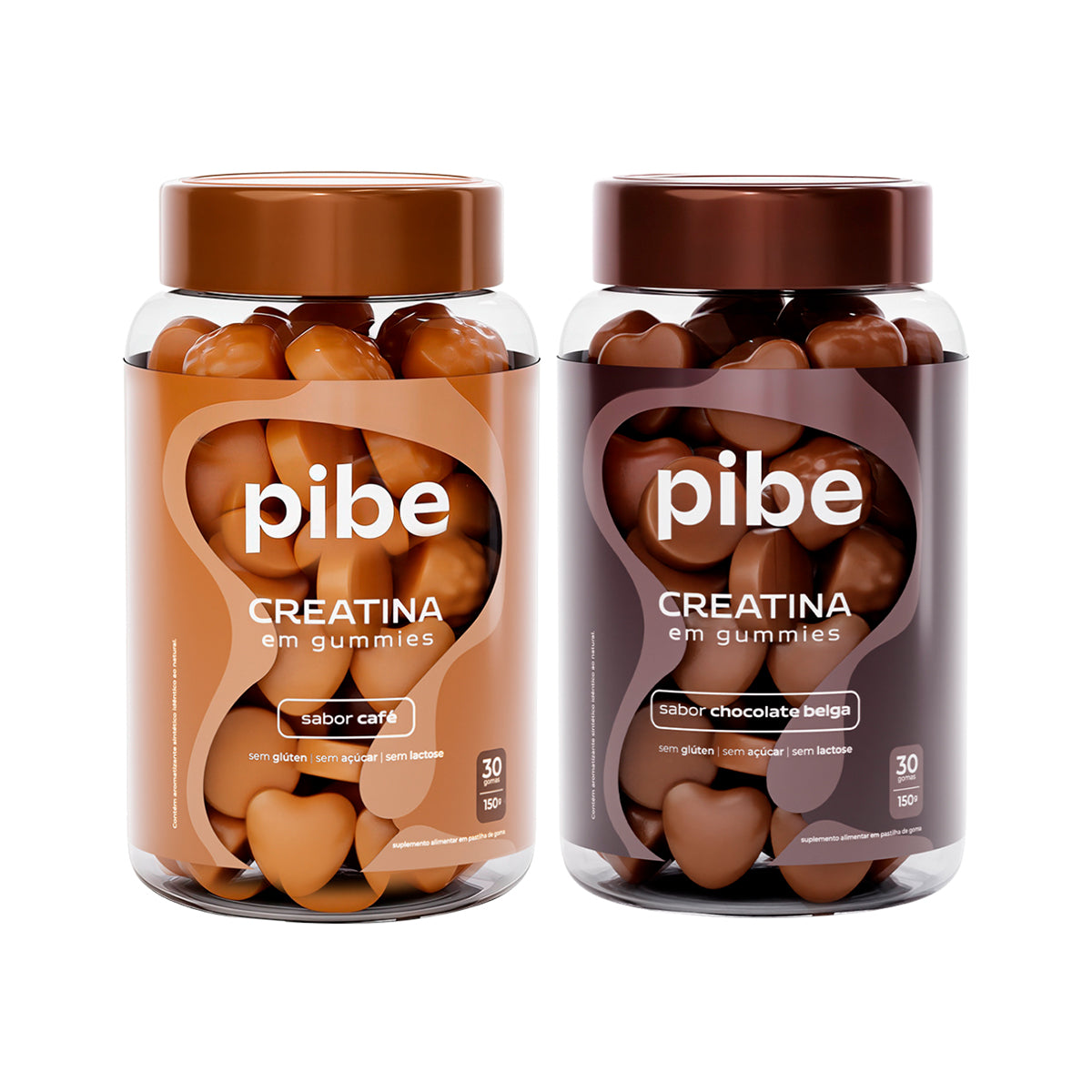 Kit Creatina em Gummies - Sabor Café e Chocolate Belga - 30 Gomas