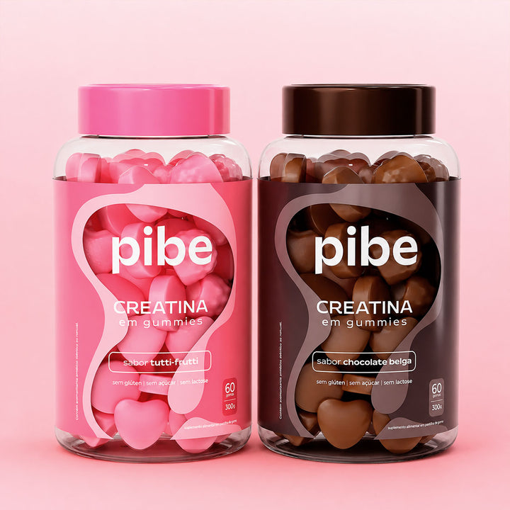 Kit Creatina em Gummies - Sabor Tutti Frutti e Chocolate Belga - 60 Gomas