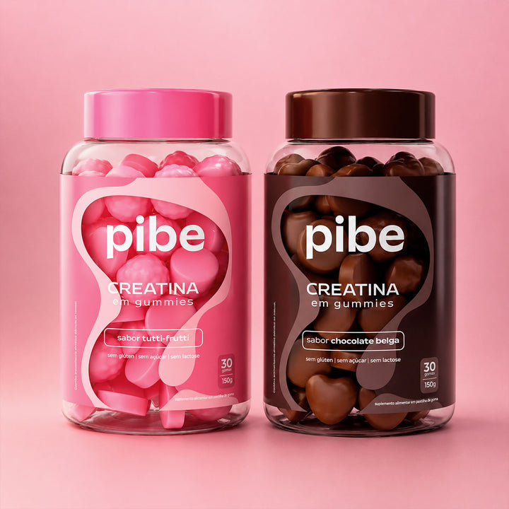 Kit Creatina em Gummies - Sabor Tutti Frutti e Chocolate Belga - 30 Gomas