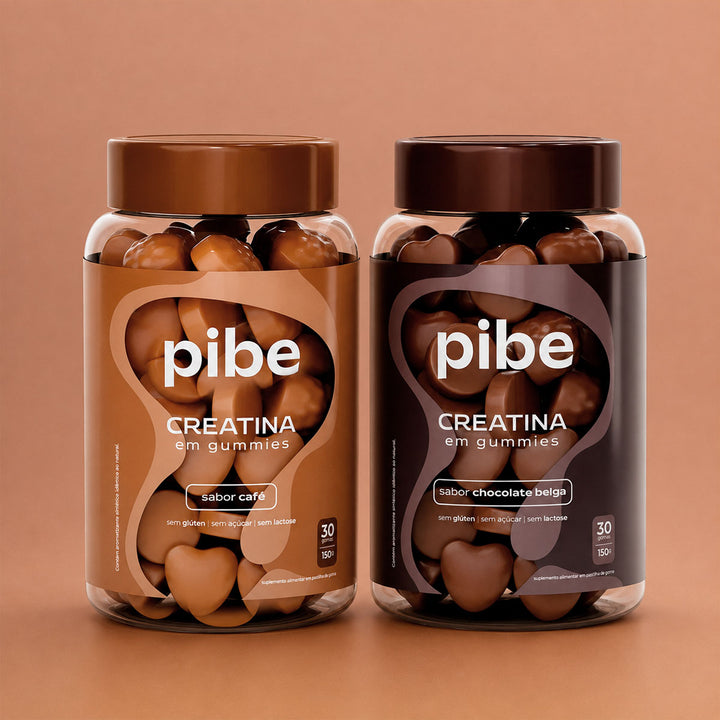 Kit Creatina em Gummies - Sabor Café e Chocolate Belga - 30 Gomas