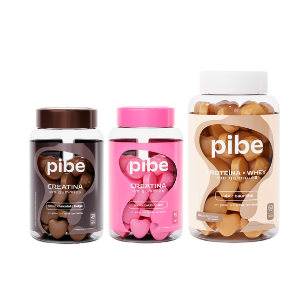 Creatina de Chocolate (30 gomas) + Tutti Frutti (30 gomas) + Whey