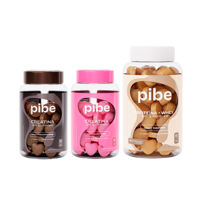 Creatina de Chocolate (30 gomas) + Tutti Frutti (30 gomas) + Whey