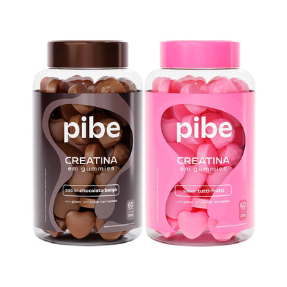 Creatina de Chocolate (60 gomas) + Tutti Frutti (60 gomas) + Whey