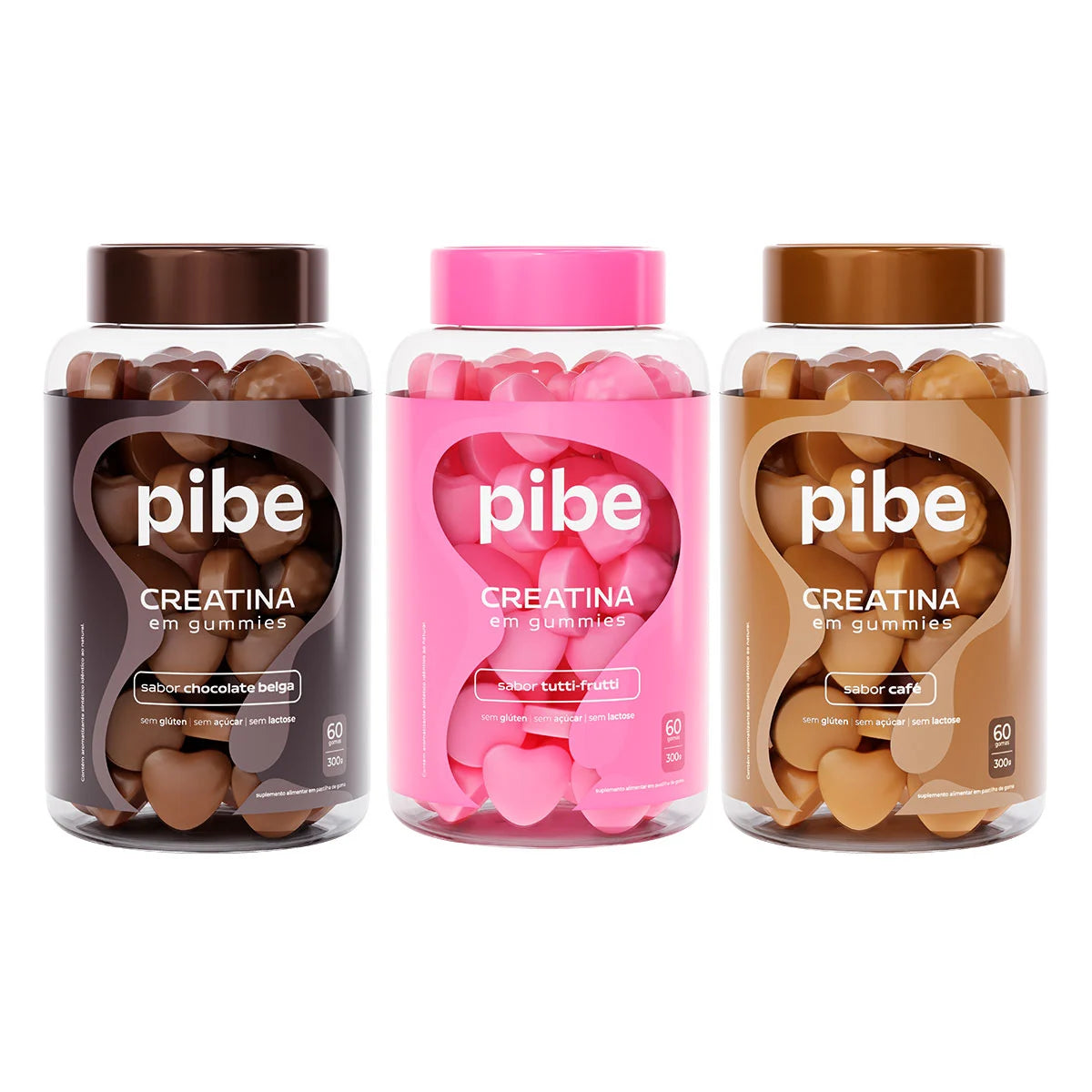 Creatina de Tutti Frutti (60 gomas) + Café (60 gomas) + Chocolate (60 gomas)