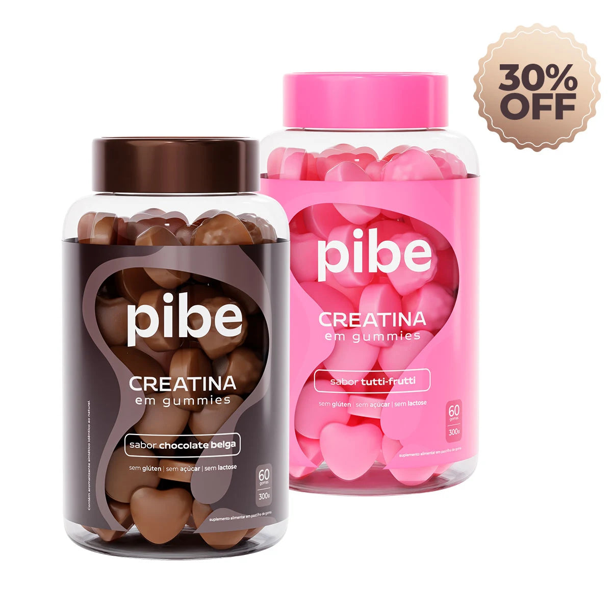 Creatina de Chocolate (60 gomas) + Tutti Frutti (60 gomas) + Whey