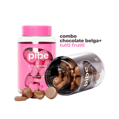 Creatina de Chocolate (30 gomas) + Tutti Frutti (30 gomas) + Whey