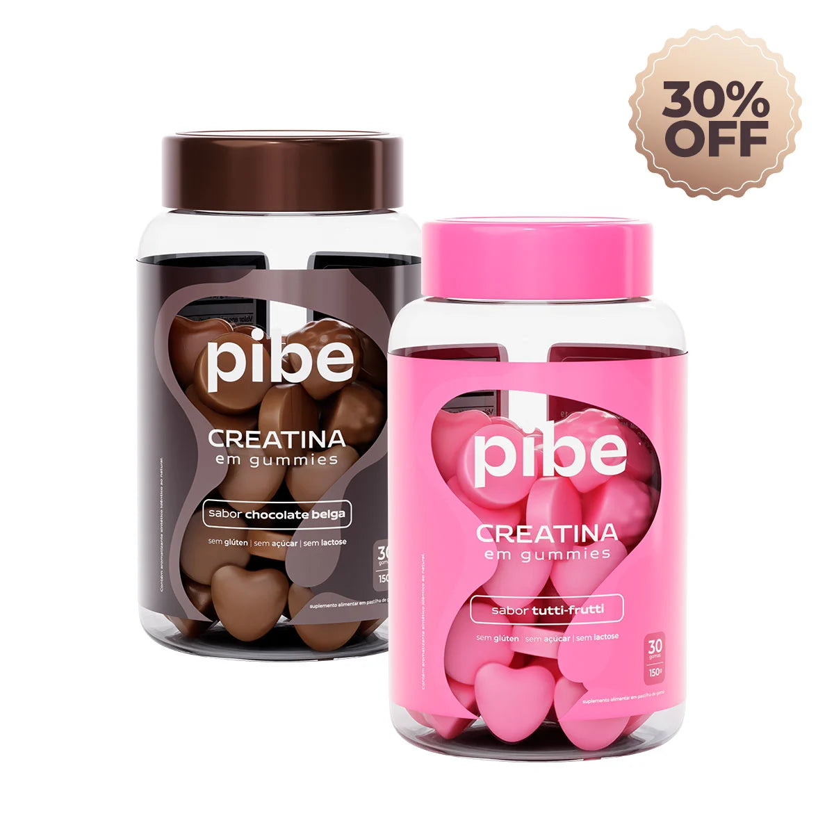 Creatina de Chocolate (30 gomas) + Tutti Frutti (30 gomas) + Whey