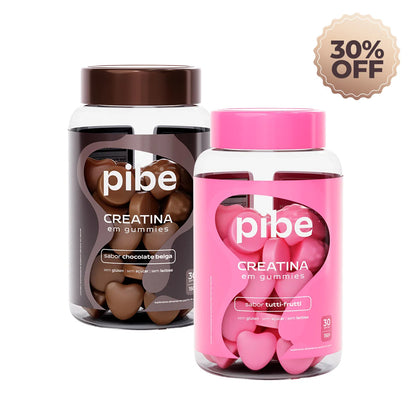 Creatina de Chocolate (30 gomas) + Tutti Frutti (30 gomas) + Whey